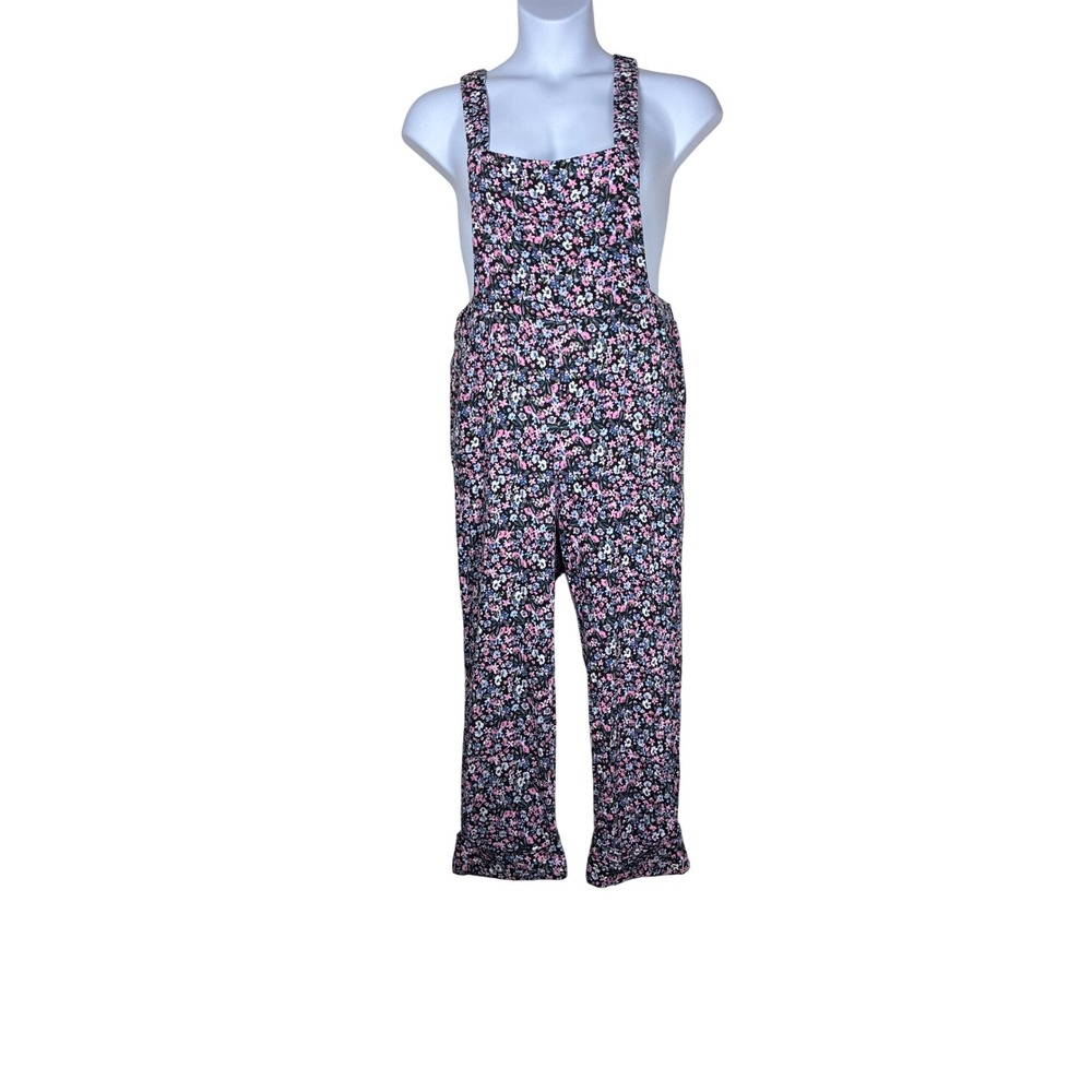 Zara Overalls Jumpsuit L cropped floral  boho softgirl whimsy festival coquette